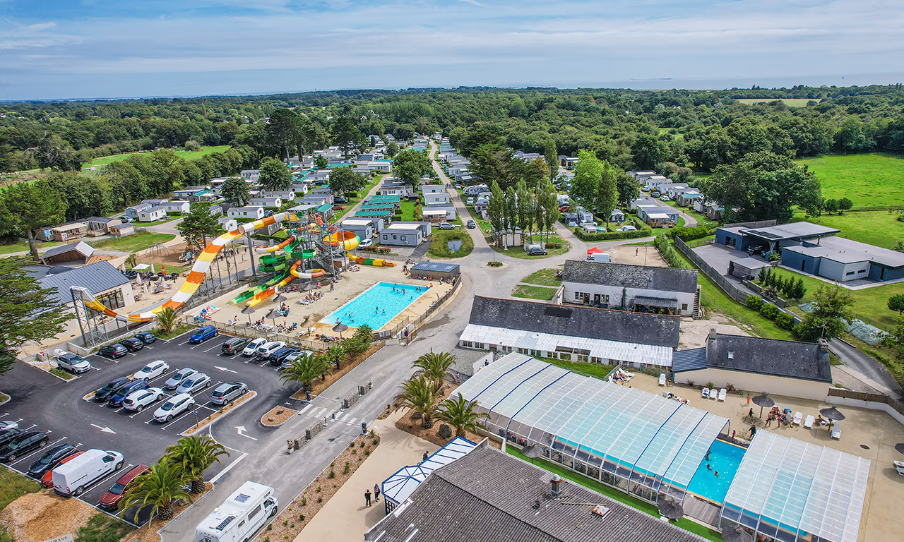 luchtfoto camping la mer blanche maeva benodet