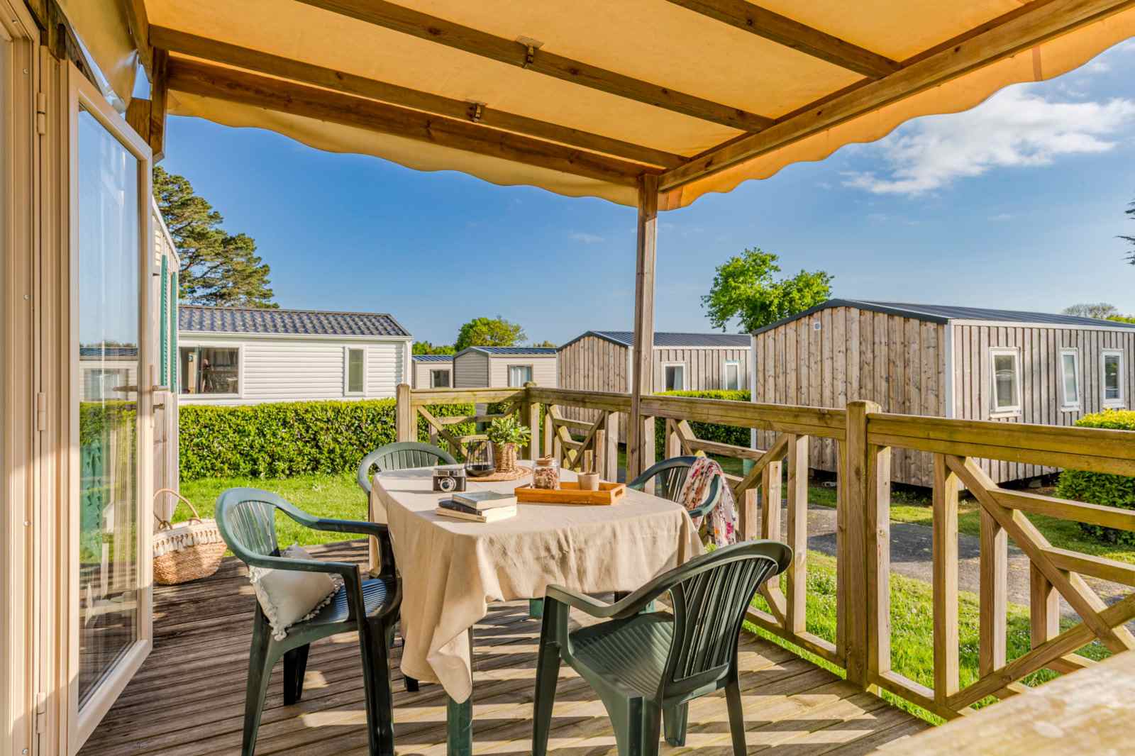 terrasse couverte mobil-home finistere sud